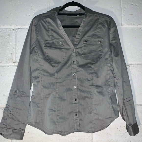 Silvery Gray Professional Button Down - Picture 1 of 4